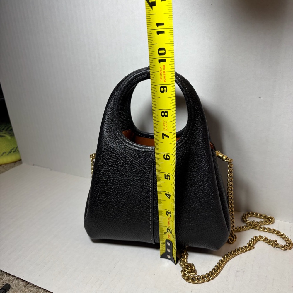 Coach Lana 19 Mini Brass/Black Pebble Leather Crossbody Bag - Picture 7 of 7